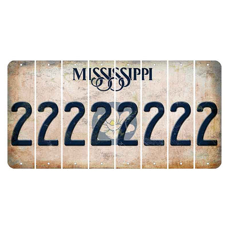 Mississippi Magnolia Blossom Cut License Plate Strips (Set of 8) 2