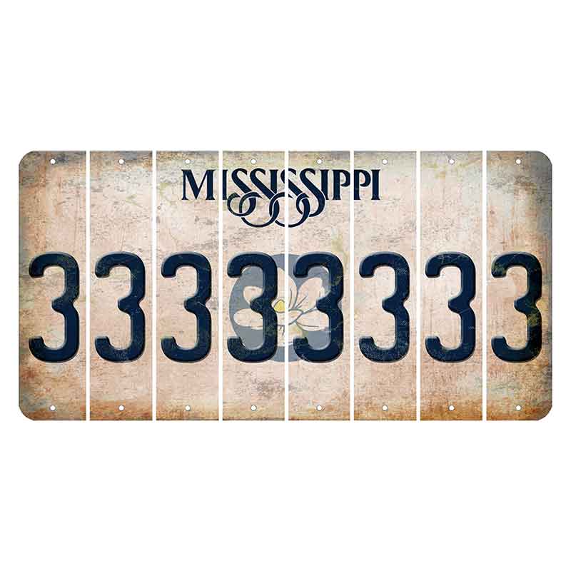 Mississippi Magnolia Blossom Cut License Plate Strips (Set of 8) 3