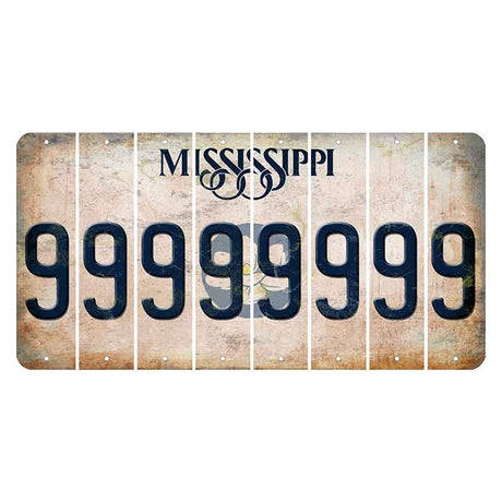 Mississippi Magnolia Blossom Cut License Plate Strips (Set of 8) 9