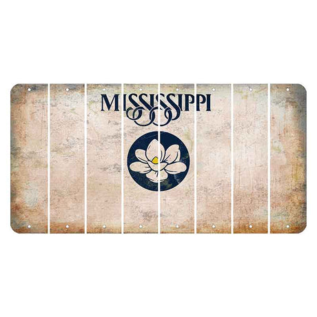 Mississippi Magnolia Blossom Cut License Plate Strips (Set of 8) Blank