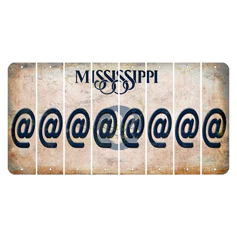 Mississippi Magnolia Blossom Cut License Plate Strips (Set of 8) At Sign