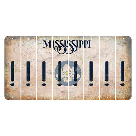 Mississippi Magnolia Blossom Cut License Plate Strips (Set of 8) Exclamation Point