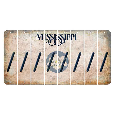 Mississippi Magnolia Blossom Cut License Plate Strips (Set of 8) Forward Slash