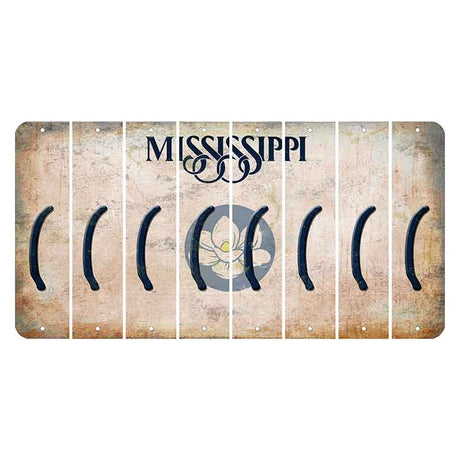 Mississippi Magnolia Blossom Cut License Plate Strips (Set of 8) Parenthesis - Left