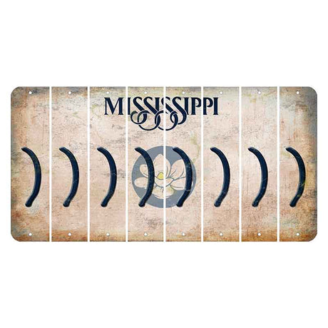 Mississippi Magnolia Blossom Cut License Plate Strips (Set of 8) Parenthesis - Right