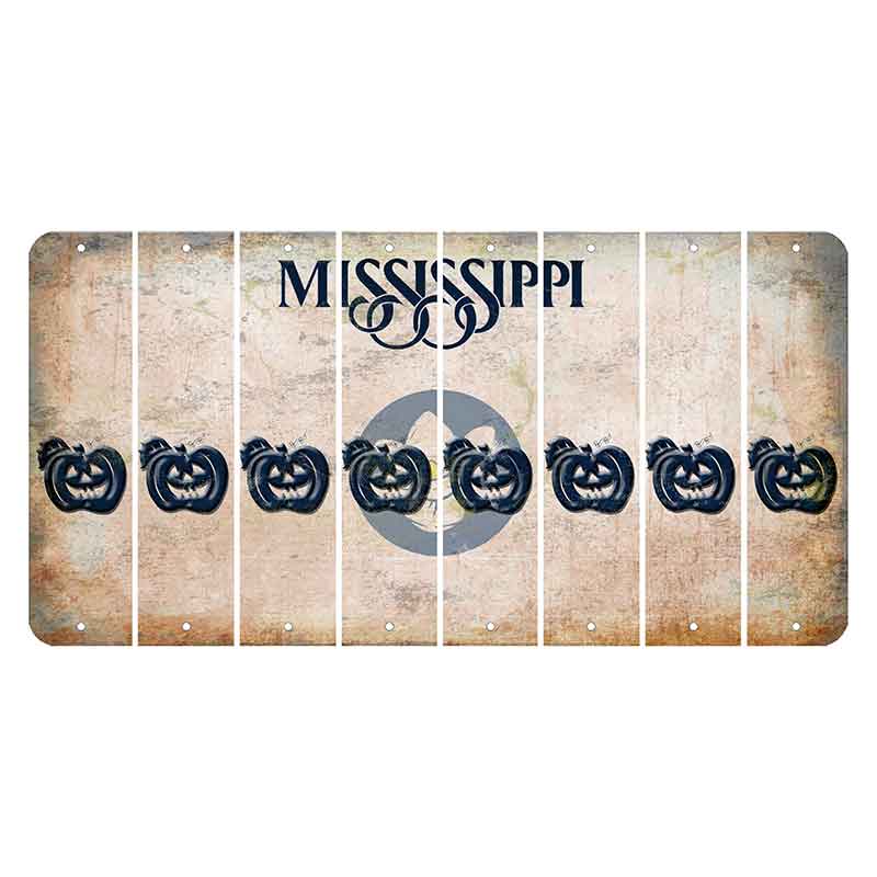 Mississippi Magnolia Blossom Cut License Plate Strips (Set of 8) Pumpkin