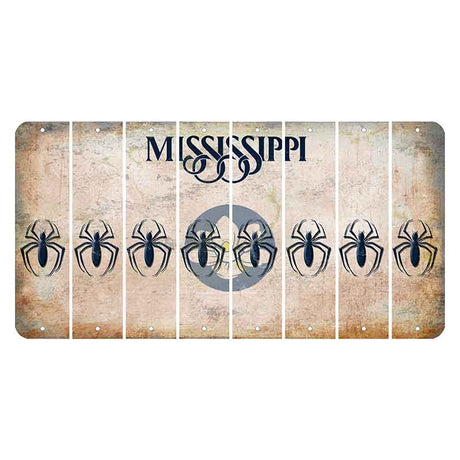 Mississippi Magnolia Blossom Cut License Plate Strips (Set of 8) Spider