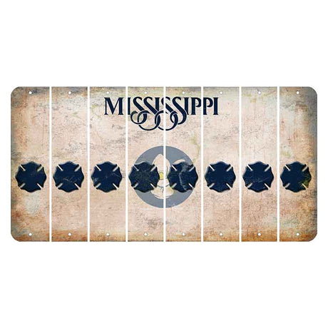 Mississippi Magnolia Blossom Cut License Plate Strips (Set of 8) Fire Badge