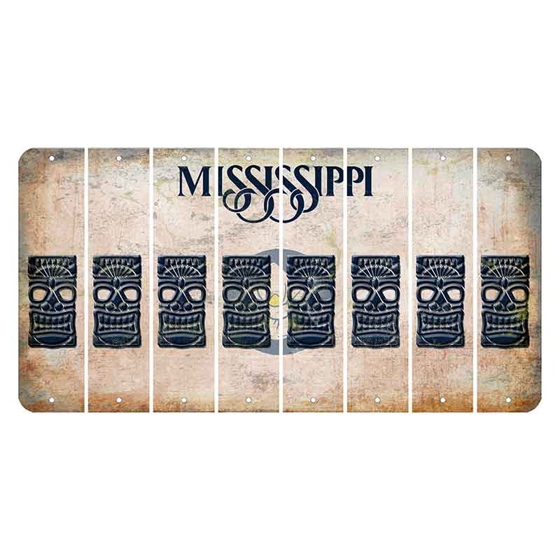 Mississippi Magnolia Blossom Cut License Plate Strips (Set of 8) Tiki