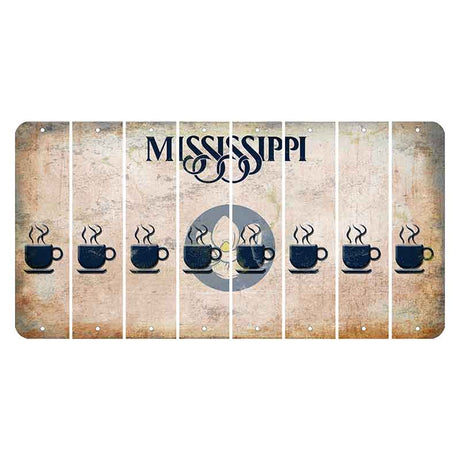 Mississippi Magnolia Blossom Cut License Plate Strips (Set of 8) Coffee Mug