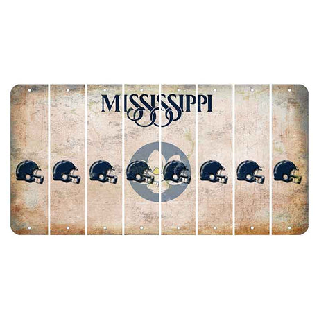 Mississippi Magnolia Blossom Cut License Plate Strips (Set of 8) Football Helmet