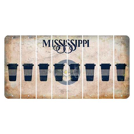 Mississippi Magnolia Blossom Cut License Plate Strips (Set of 8) Latte