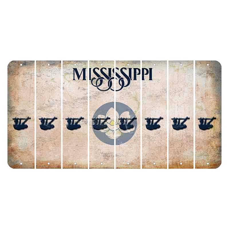 Mississippi Magnolia Blossom Cut License Plate Strips (Set of 8) Sloth