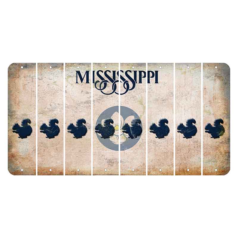 Mississippi Magnolia Blossom Cut License Plate Strips (Set of 8) Squirrel