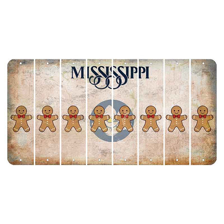 Mississippi Magnolia Blossom Cut License Plate Strips (Set of 8) Gingerbread Man