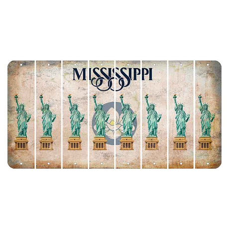 Mississippi Magnolia Blossom Cut License Plate Strips (Set of 8) Statue of Liberty