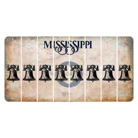 Mississippi Magnolia Blossom Cut License Plate Strips (Set of 8) Liberty Bell