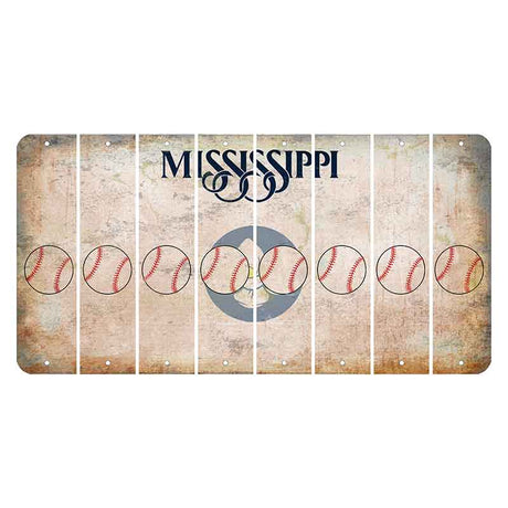 Mississippi Magnolia Blossom Cut License Plate Strips (Set of 8) Baseball