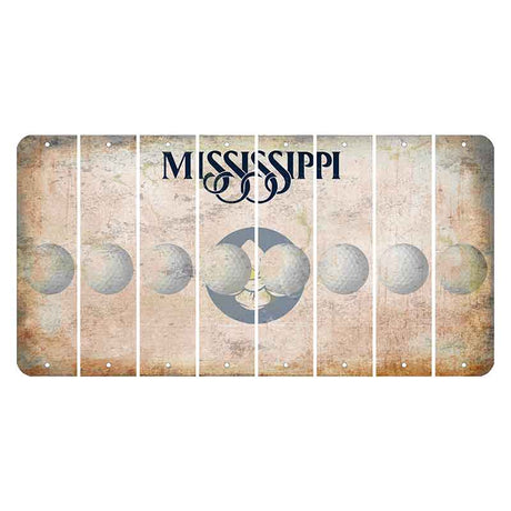 Mississippi Magnolia Blossom Cut License Plate Strips (Set of 8) Golfball