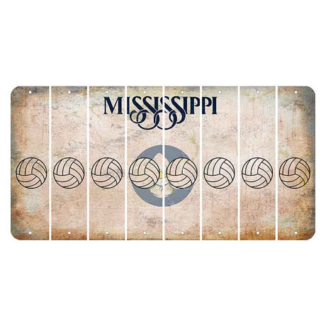 Mississippi Magnolia Blossom Cut License Plate Strips (Set of 8) Volleyball