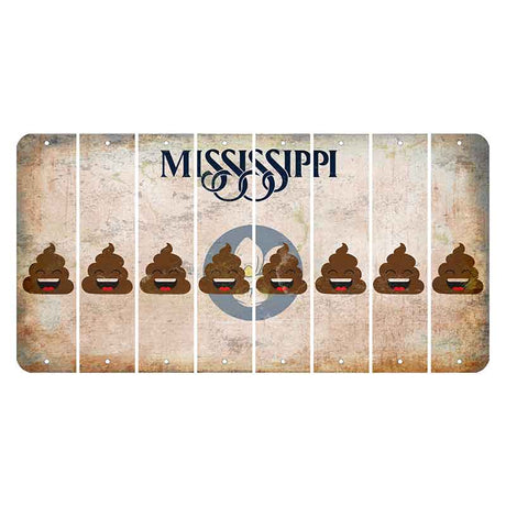 Mississippi Magnolia Blossom Cut License Plate Strips (Set of 8) Emoji - Poop