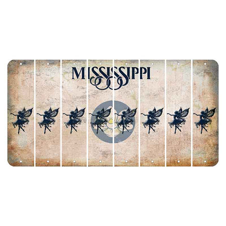 Mississippi Magnolia Blossom Cut License Plate Strips (Set of 8) Fairy