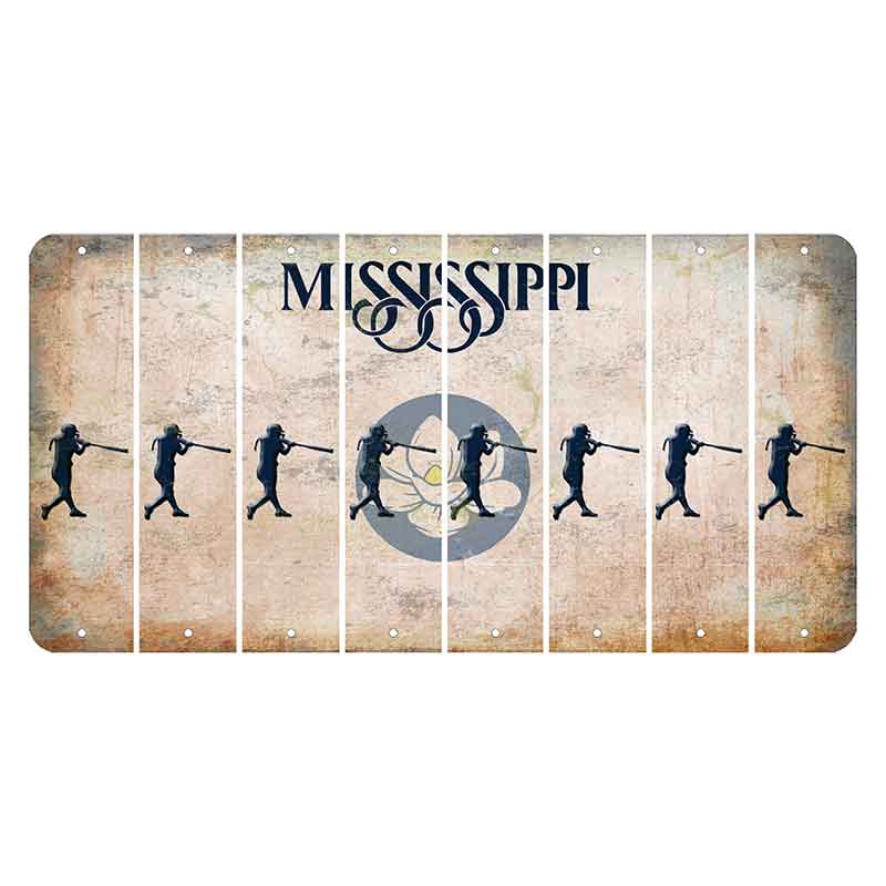 Mississippi Magnolia Blossom Cut License Plate Strips (Set of 8) Softball Batter