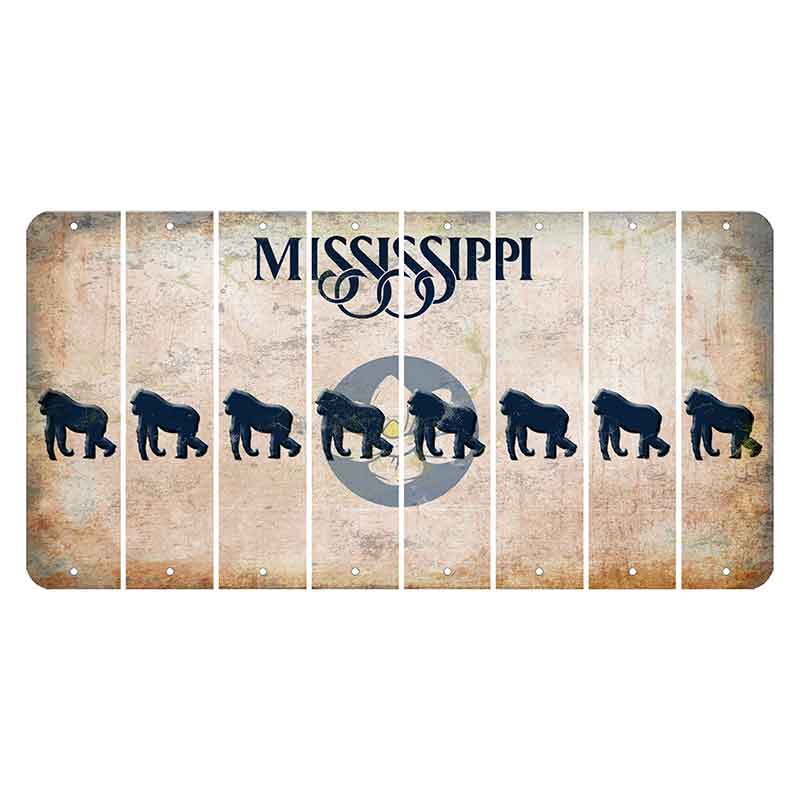 Mississippi Magnolia Blossom Cut License Plate Strips (Set of 8) Gorilla