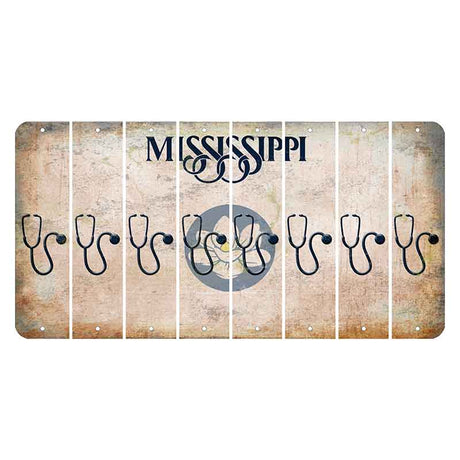 Mississippi Magnolia Blossom Cut License Plate Strips (Set of 8) Stethoscope