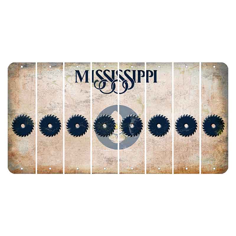 Mississippi Magnolia Blossom Cut License Plate Strips (Set of 8) Saw Blade