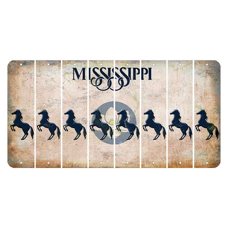 Mississippi Magnolia Blossom Cut License Plate Strips (Set of 8) Horse