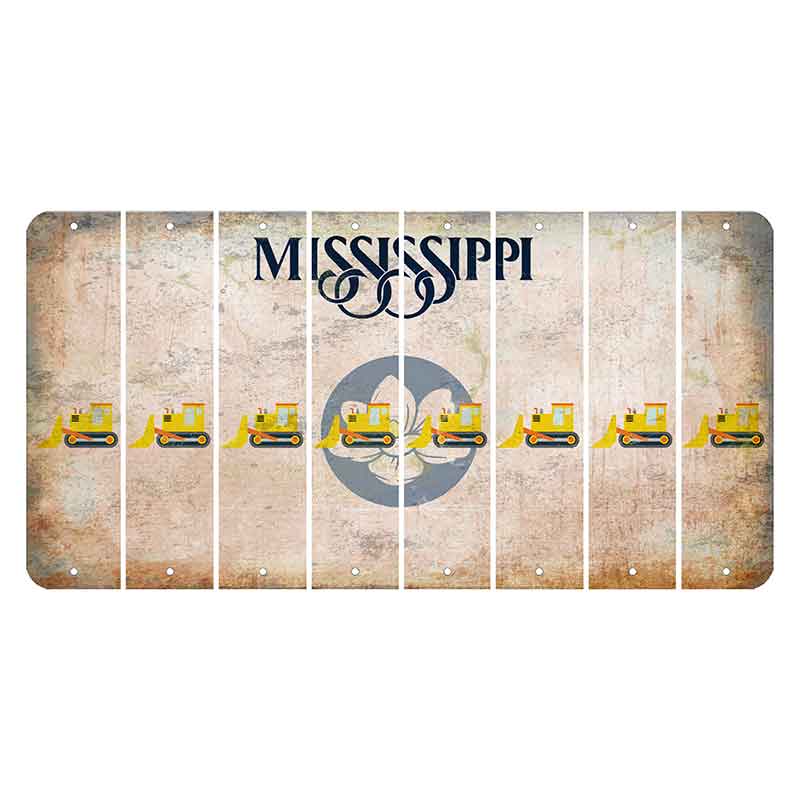 Mississippi Magnolia Blossom Cut License Plate Strips (Set of 8) Dozer