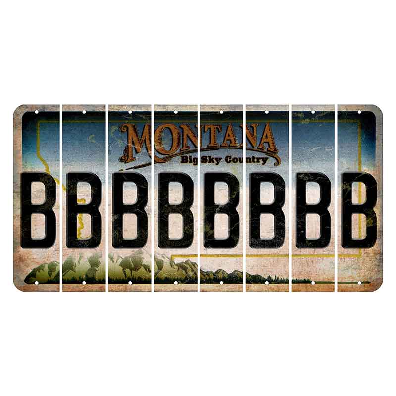 Montana Big Sky Country Cut License Plate Strips (Set of 8) B