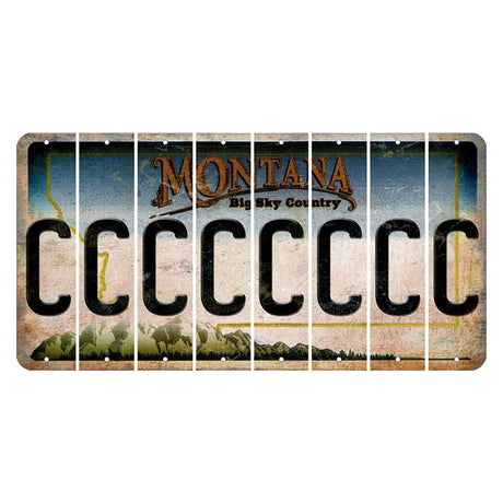 Montana Big Sky Country Cut License Plate Strips (Set of 8) C