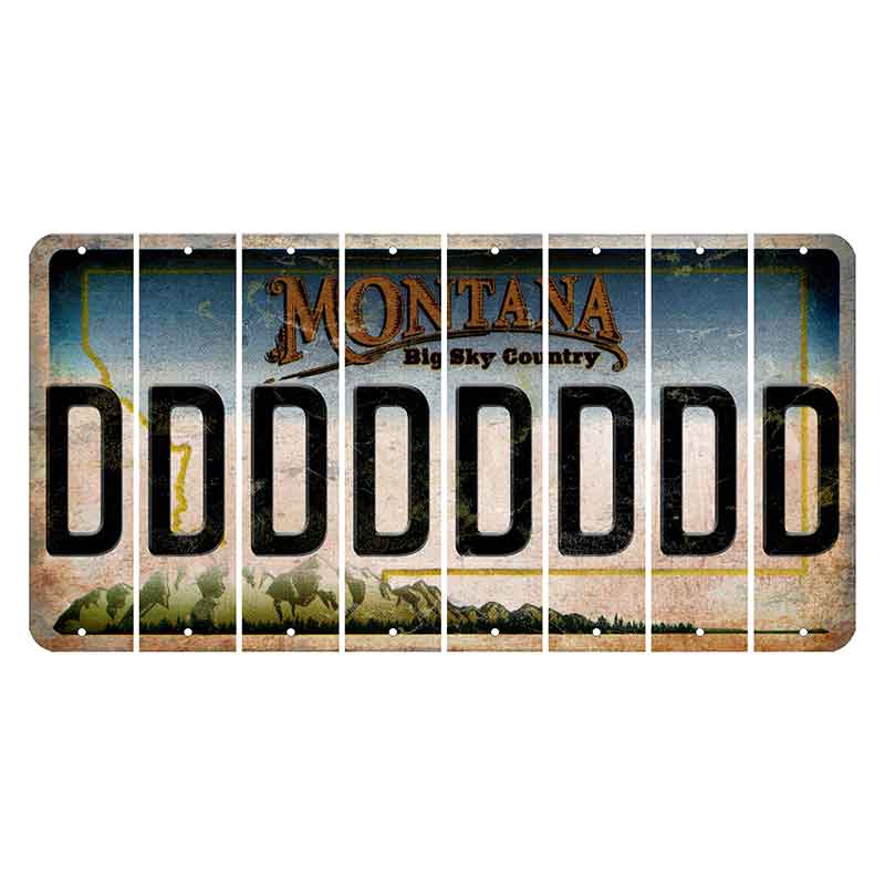 Montana Big Sky Country Cut License Plate Strips (Set of 8) D