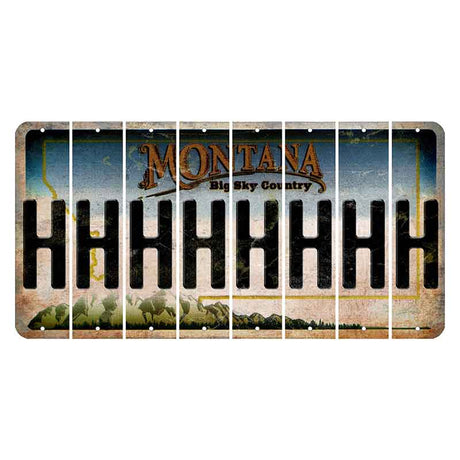 Montana Big Sky Country Cut License Plate Strips (Set of 8) H