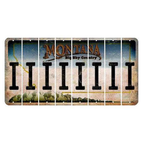 Montana Big Sky Country Cut License Plate Strips (Set of 8) I