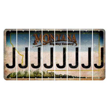 Montana Big Sky Country Cut License Plate Strips (Set of 8) J