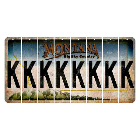 Montana Big Sky Country Cut License Plate Strips (Set of 8) K