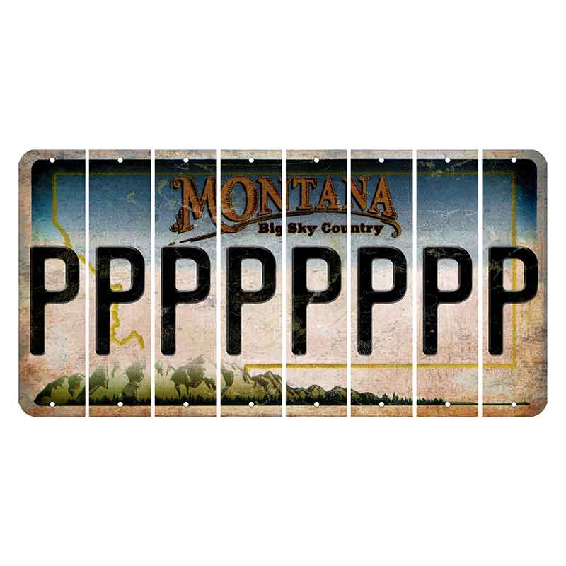 Montana Big Sky Country Cut License Plate Strips (Set of 8) P