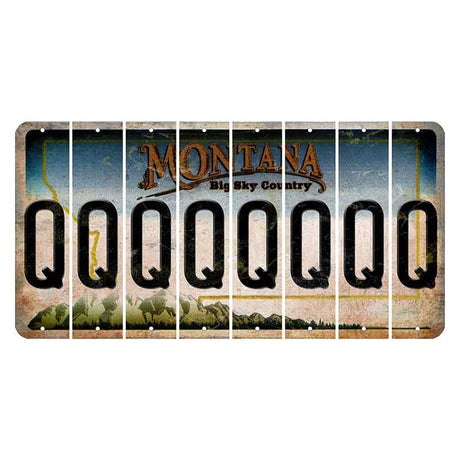 Montana Big Sky Country Cut License Plate Strips (Set of 8) Q