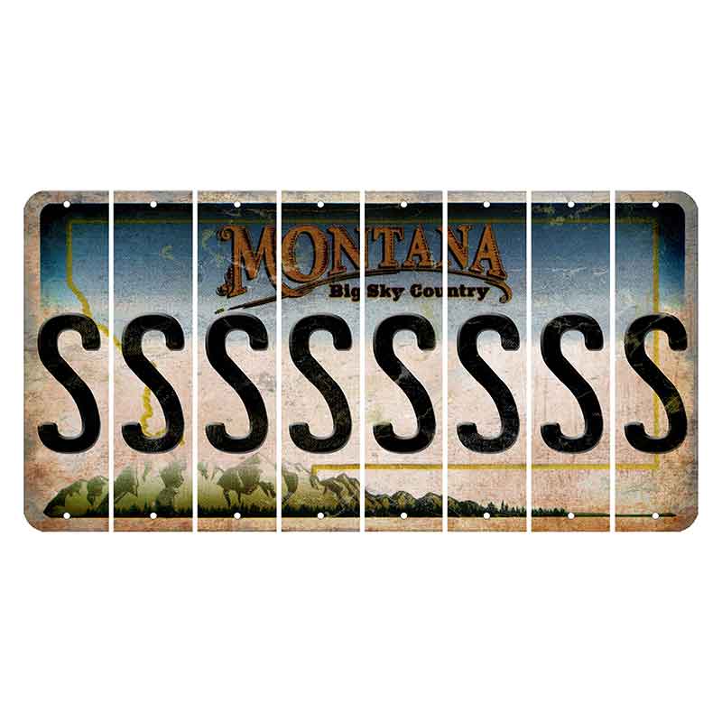 Montana Big Sky Country Cut License Plate Strips (Set of 8) S