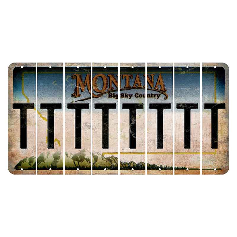 Montana Big Sky Country Cut License Plate Strips (Set of 8) T