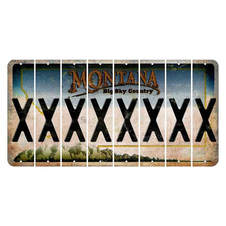 Montana Big Sky Country Cut License Plate Strips (Set of 8) X