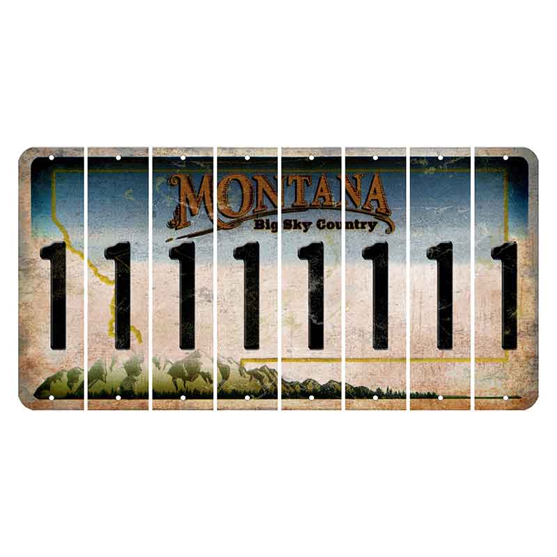 Montana Big Sky Country Cut License Plate Strips (Set of 8) 1