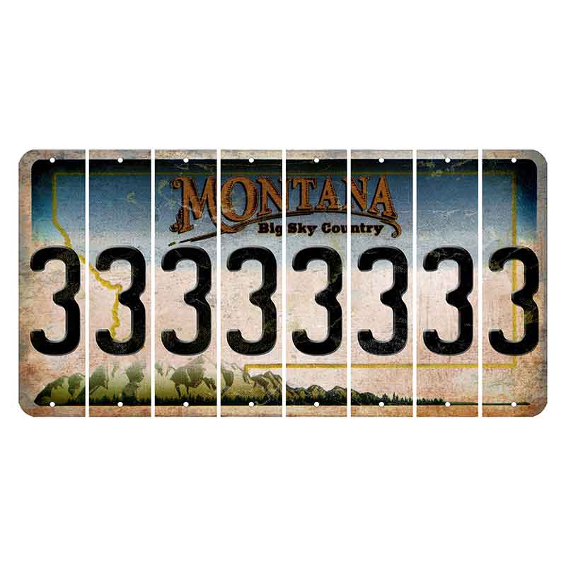 Montana Big Sky Country Cut License Plate Strips (Set of 8) 3