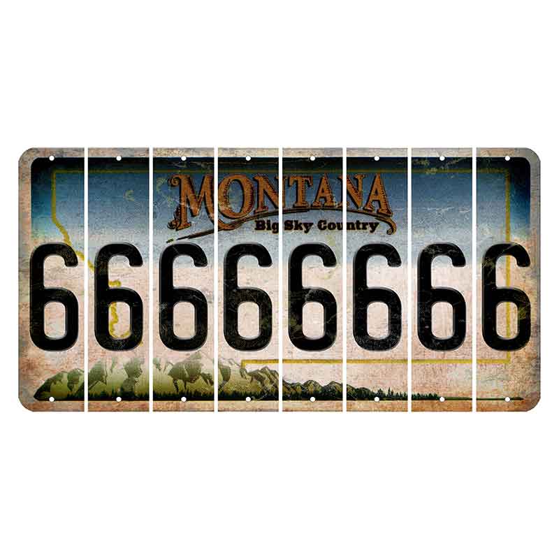 Montana Big Sky Country Cut License Plate Strips (Set of 8) 6