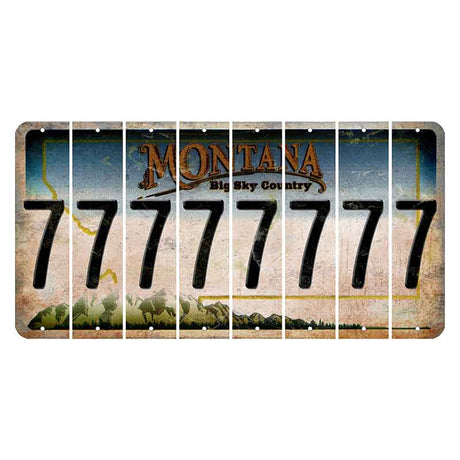 Montana Big Sky Country Cut License Plate Strips (Set of 8) 7