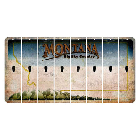 Montana Big Sky Country Cut License Plate Strips (Set of 8) Apostrophe