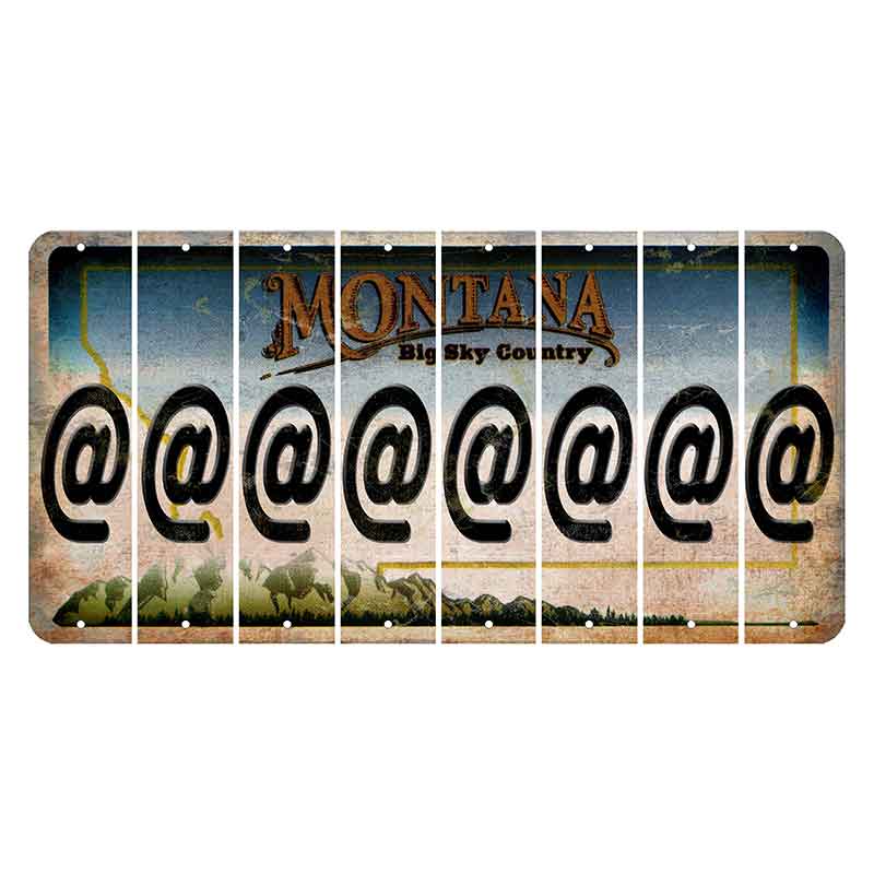 Montana Big Sky Country Cut License Plate Strips (Set of 8) At Sign